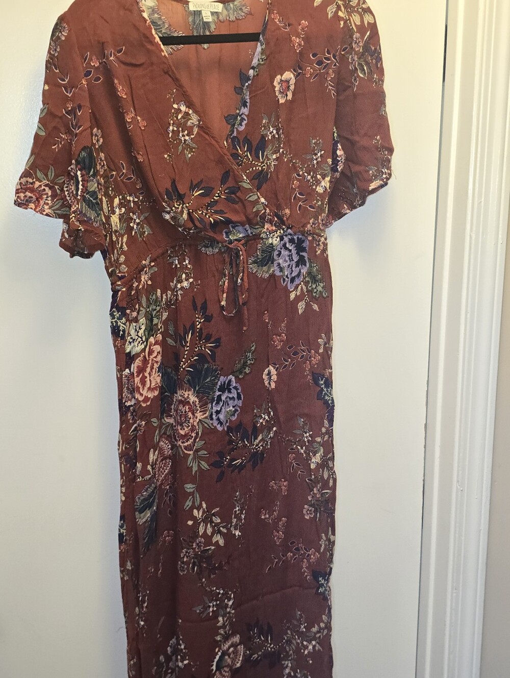 Patrons of Peace Rust Floral Maxi Dress - Picture 2 of 7